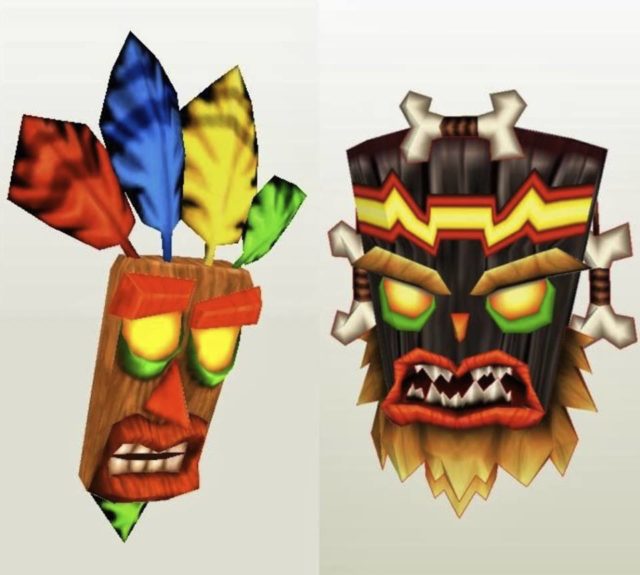 Comparison of Aku Aku Mask and Uka Uka Mask