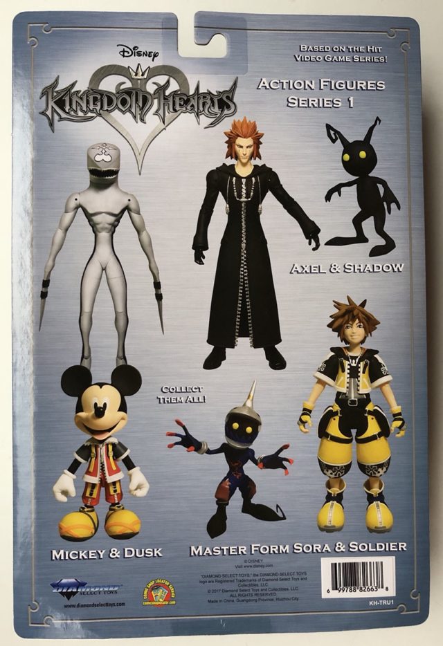 Back of Packaging Toys R Us Kingdom Hearts Figures