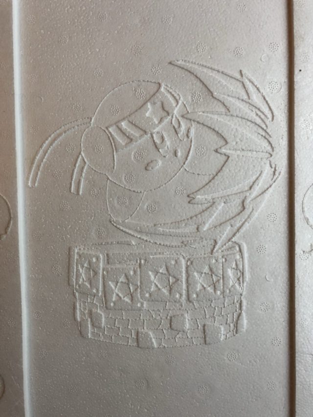 Fighter Kirby Etched into Styrofoam Insert of First 4 Figures Statue Box