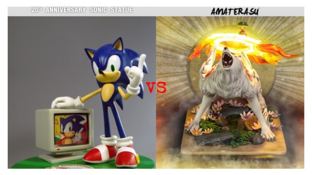 20th Anniversary Sonic vs. Amaterasu F4F Statues