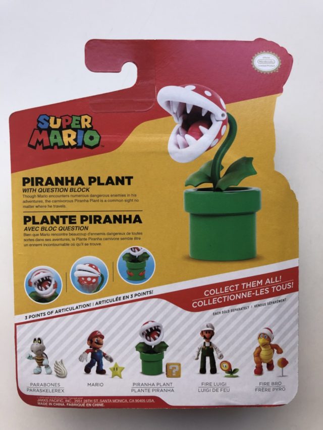 Box Back Mario Piranha Plant 4" Figure Jakks Pacific