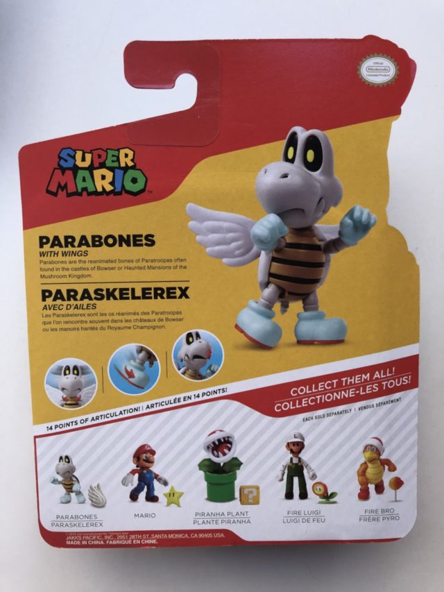 Box Back Parabones Jakks Pacific Nintendo Mario Figure