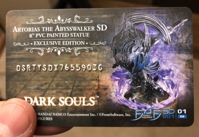 F4F Dark Souls SD Artorias Authenticity Card