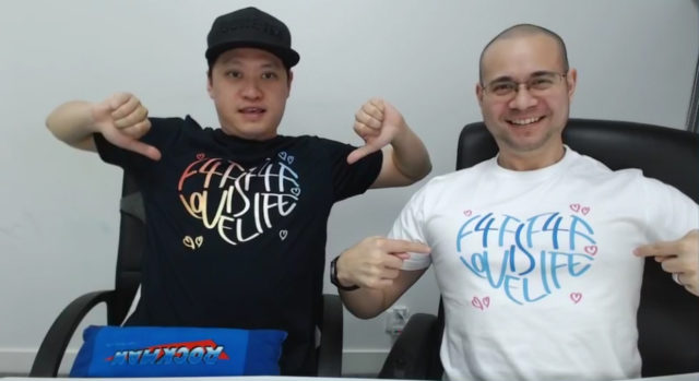 Alex and Chock Wearing First F4F T-Shirts