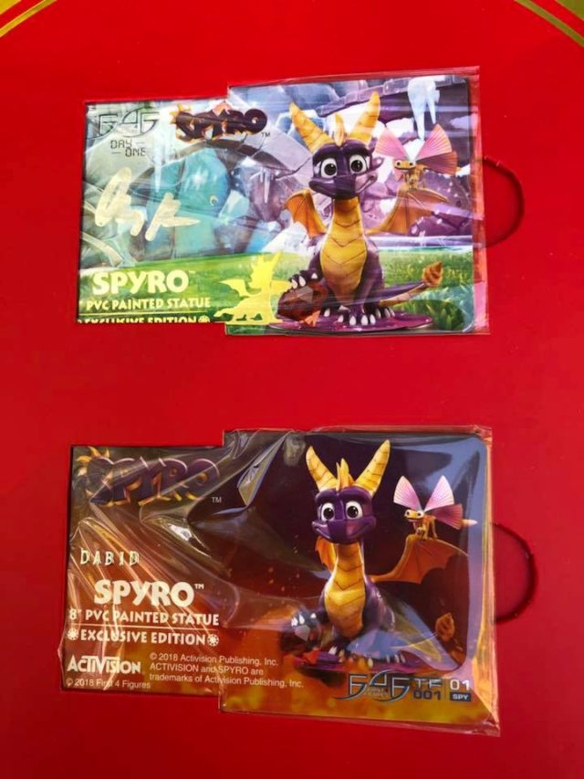Close-Up of Spyro the Dragon PVC Art Cards First 4 Figures