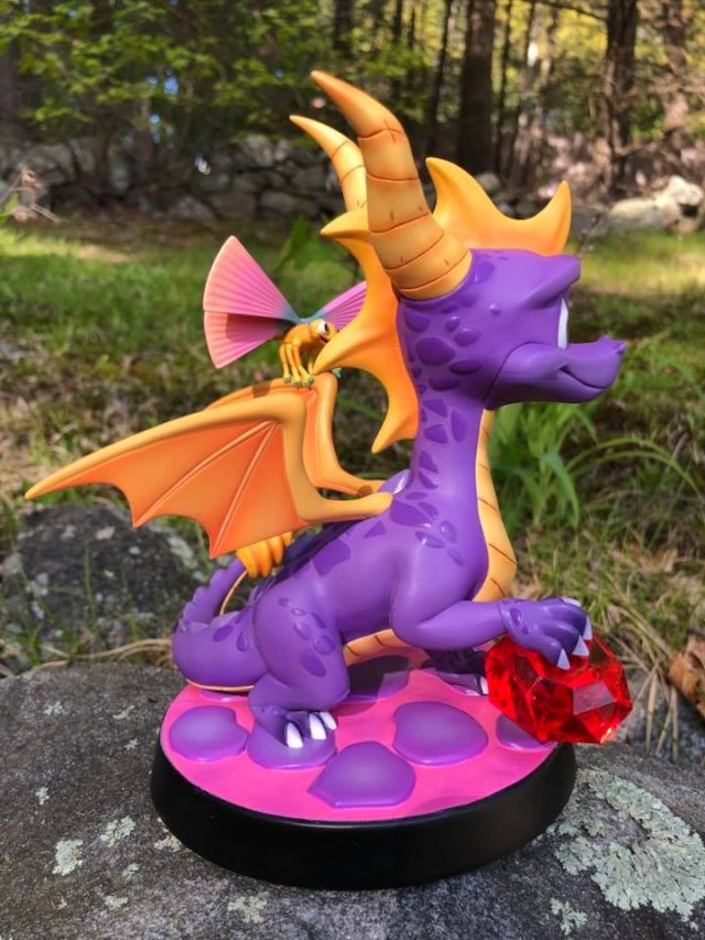 Side View of Spyro EX PVC Statue and Sparx Dragonfly