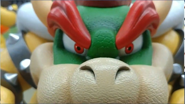 Close-up of First 4 Figures Bowser Statue in Factory