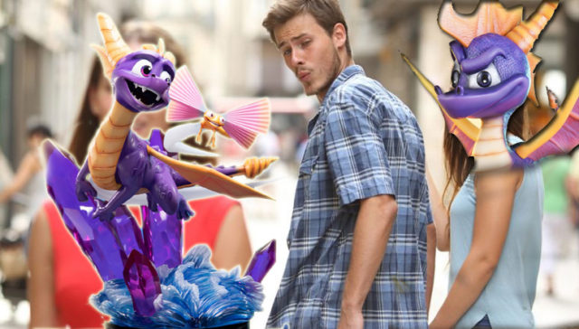 Distracted Boyfriend Meme F4F Spyro Statues 