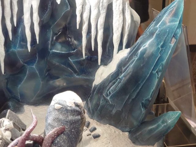 Close-Up of Details on First4Figures Gears 5 Statue Ice Base